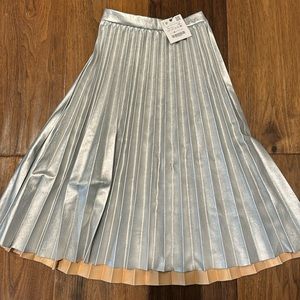 NWT Zara kids Metallic pleaded skirt